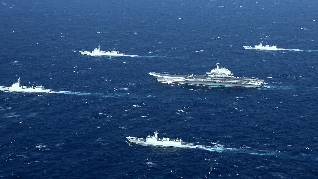 Military drills in the South China Sea are part of China’s strategy to gain control of the area. Picture: STR/AFP