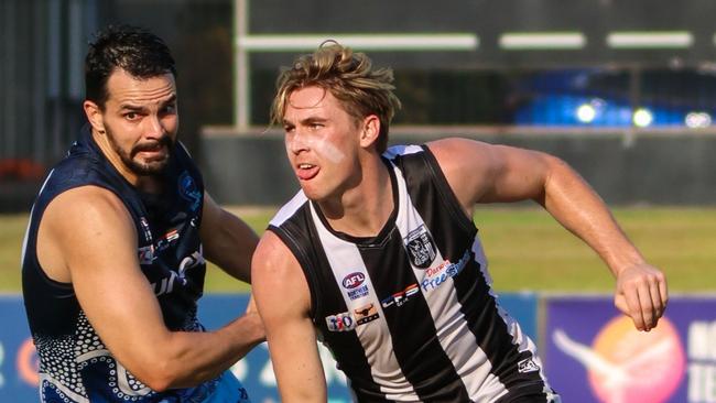 Baxter Mensch played for Palmerston in the 2022-23 NTFL season. Picture: Celina Whan / AFLNT Media