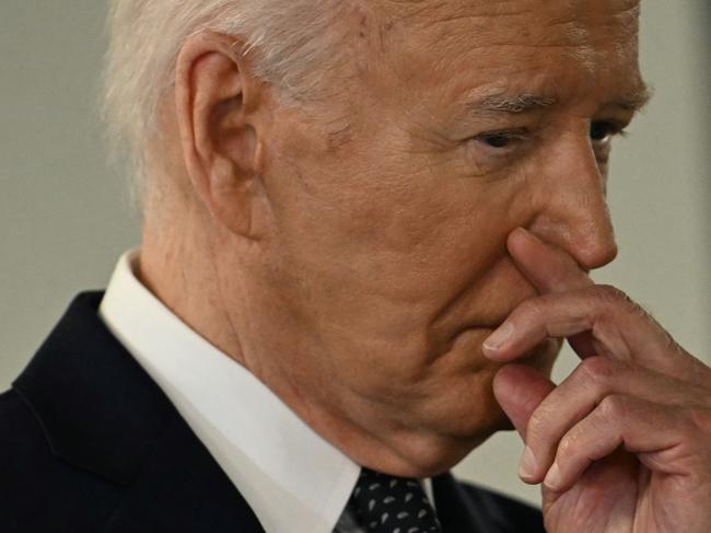 US President Joe Biden gestures during a visit of the DC Emergency Operations Center in Washington, DC, July 2, 2024. (Photo by Jim WATSON / AFP)