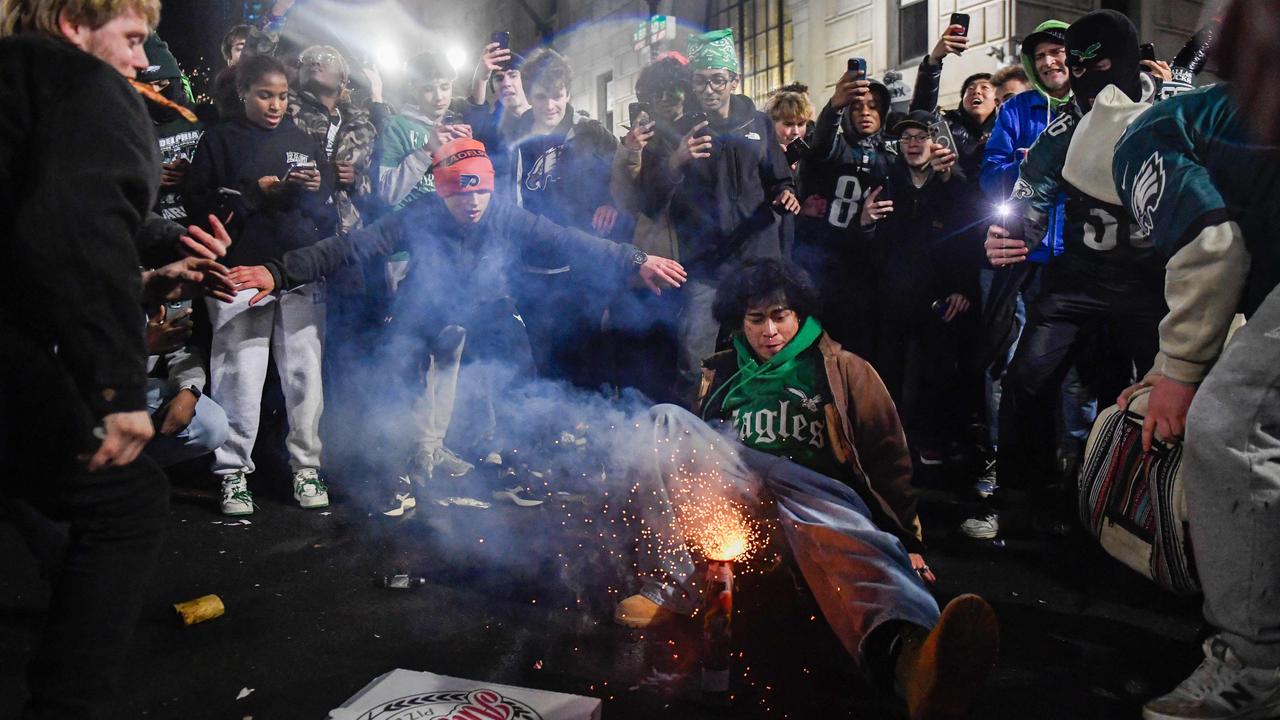 Dancing, drinking and letting off fireworks ... the streets of Philly were a party. Matthew Hatcher/Getty Images/AFP