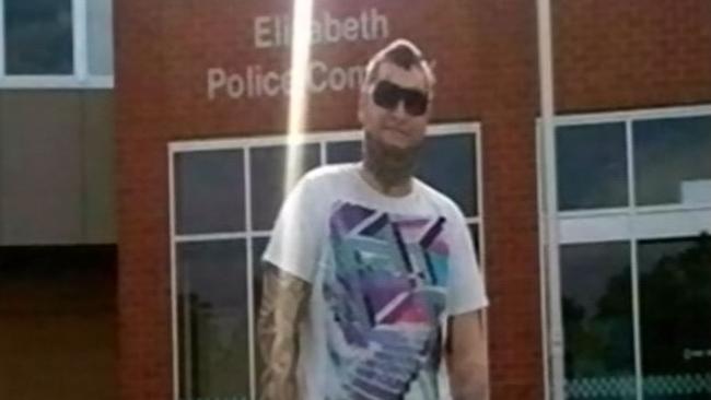 A Facebook photo showing Raymond Jones in front of Elizabeth Police Station. Picture: Ten Eyewitness News