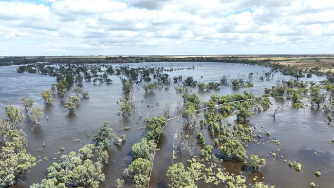 Taylorville Rd remains under water due to rising water levels. Picture: The Advertiser/ Morgan Sette