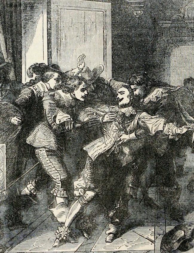 The 1628 assassination of George Villiers the Duke of Buckingham, as depicted in the 19th book Cassell’s Illustrated History of England.