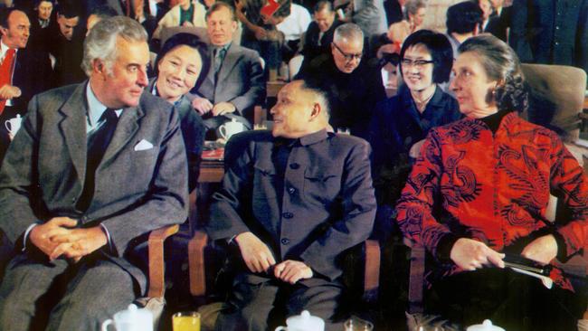 Gough Whitlam, left, Deng Xiaoping and Margaret Whitlam in China in 1973.