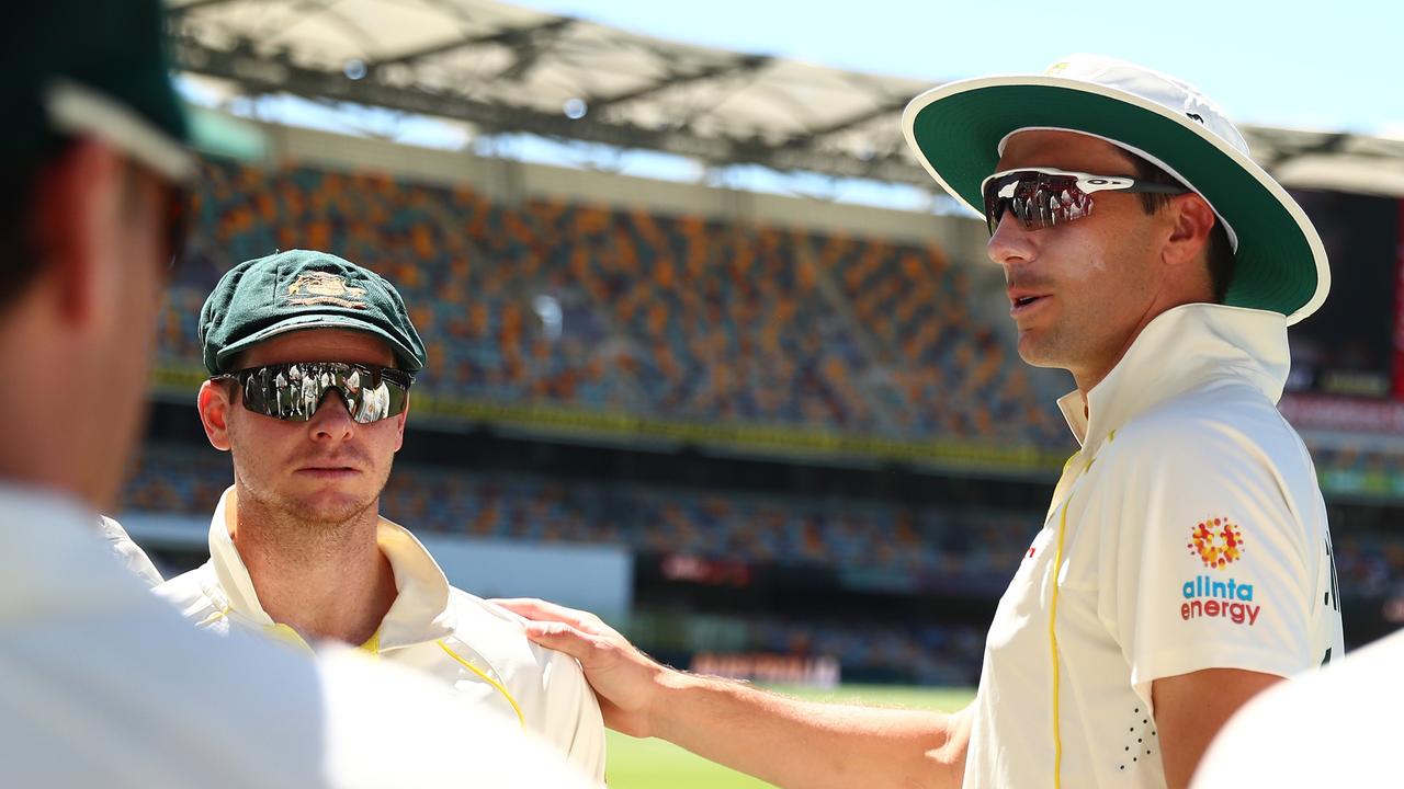 Pat Cummins and Steve Smith, the new Australian captain and vice-captain. Photo by Chris Hyde/Getty Images