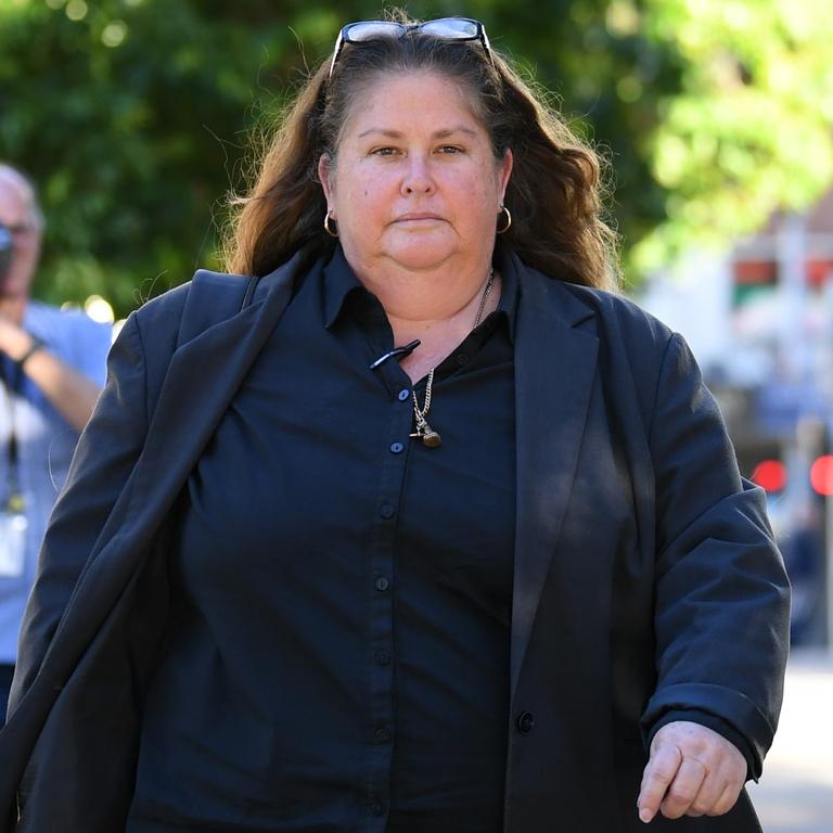 Detective Sergeant Virginia Gray leaves the Coroner's Court in Brisbane. Picture: Dan Peled/NCA NewsWire