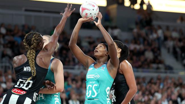 Mwai Kumwenda won the game late for the Vixens. (Photo by Kelly Defina/Getty Images)