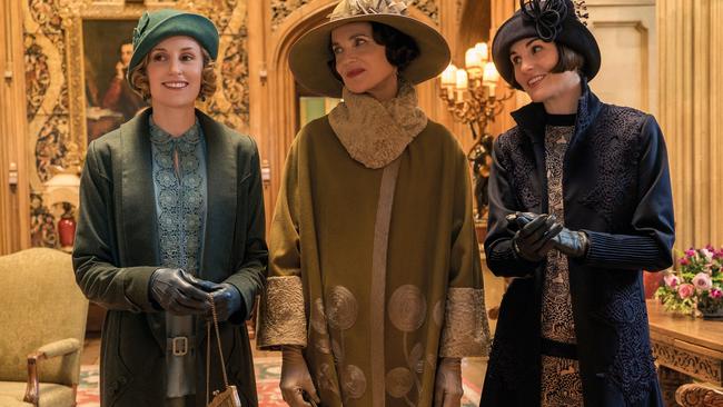 Joanne Froggatt, Elizabeth McGovern and Michelle Dockery in a scene from Downton Abbey the movie. Supplied by Focus Features.