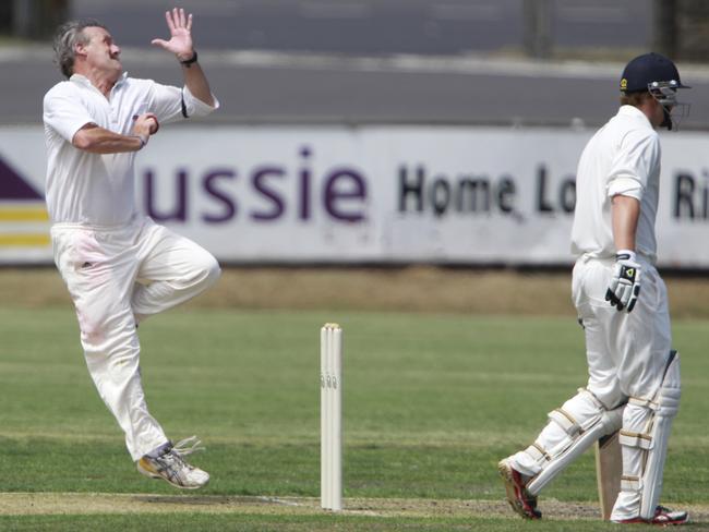 Darryl Stranger, in action for Bayswater, held the record for the most wickets at Ringwood.