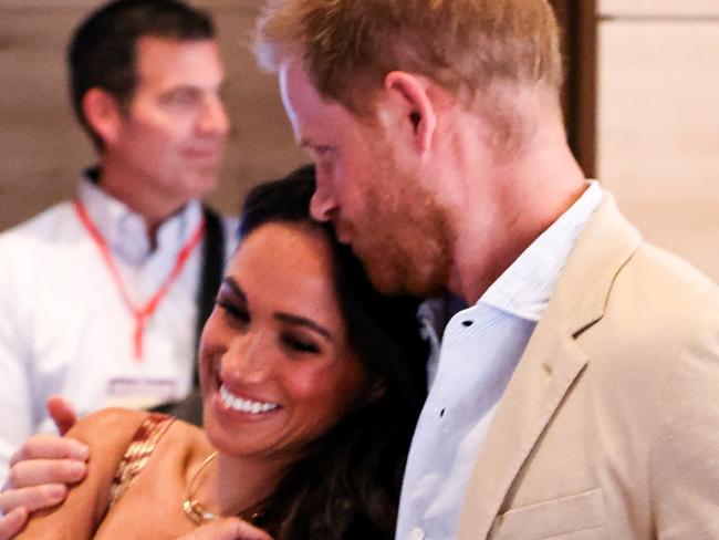 BOGOTA, COLOMBIA - AUGUST 15: Meghan, Duchess of Sussex and Prince Harry, Duke of Sussex are seen at Centro Nacional de las Artes Delia Zapata during The Duke and Duchess of Sussex's Colombia Visit on August 15, 2024 in Bogota, Colombia. (Photo by Eric Charbonneau/Archewell Foundation via Getty Images)