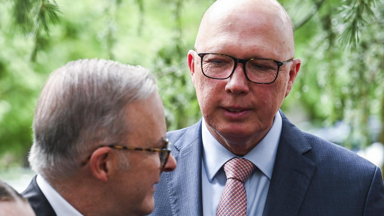 Leader of the Opposition Peter Dutton and Prime Minister Anthony Albanese. Picture: Martin Ollman