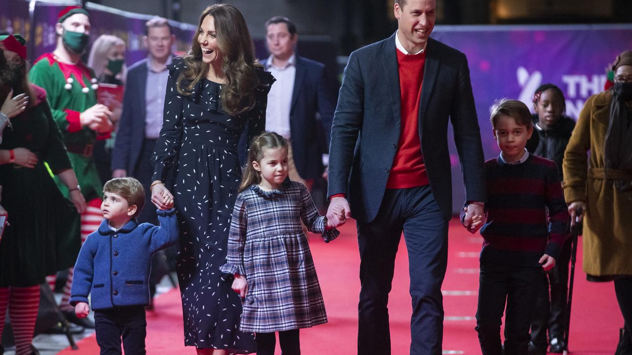 The Cambridge family attend a special pantomime performance at London's Palladium Theatre on December 11, 2020. Picture: Aaron Chown – WPA Pool/Getty Images.