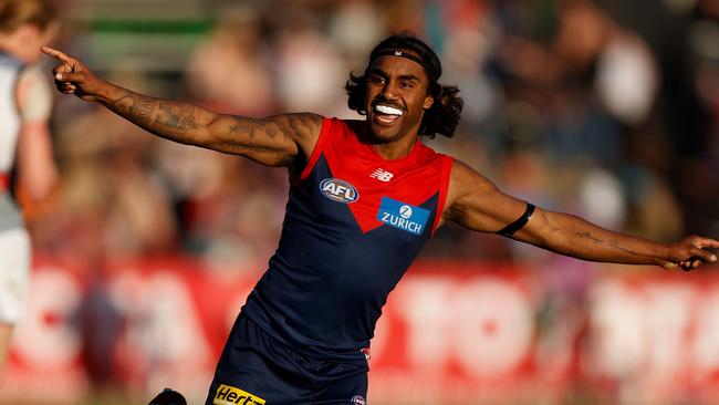 Kysaiah Pickett produced one of the great individual performances of the season against Port Adelaide. Picture: Michael Willson/AFL Photos via Getty Images