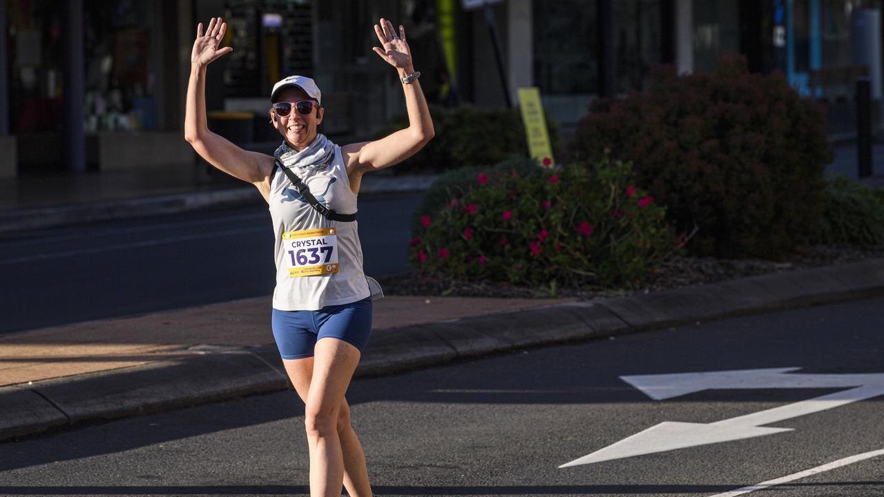 Runners on Ruthven St in the Toowoomba CBD in the Toowoomba Marathon (and half marathon), Sunday, May 4, 2025. Picture: Kevin Farmer