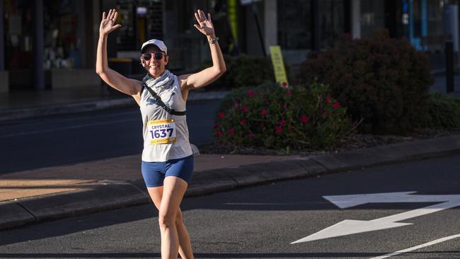 Runners on Ruthven St in the Toowoomba CBD in the Toowoomba Marathon (and half marathon), Sunday, May 4, 2025. Picture: Kevin Farmer