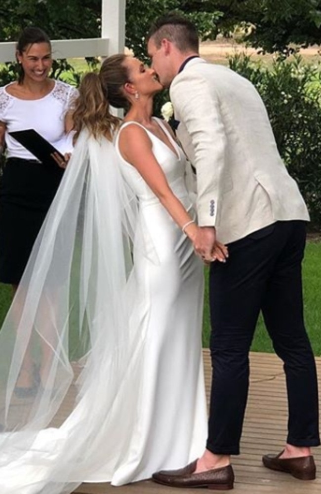 Crows star Josh Jenkins married Hannah Delmenico in Swan Hill, Victoria. Picture: Instagram.