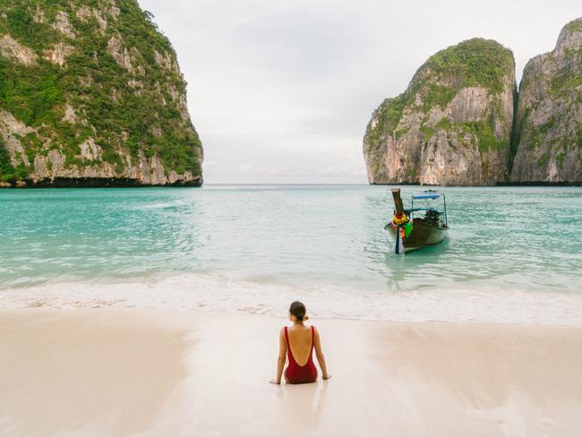 Koh Phi Phi’s Maya Bay was made famous by the film The Beach.