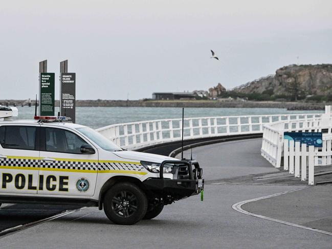 SEPTEMBER 1, 2024: Police search for a 17yo boy who was seen floating in seas on the southern side of Granite Island at Victor Harbor. Picture: Brenton Edwards