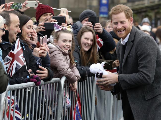 Prince Harry meets the people. Picture: Andrew Milligan/Pool Photo via AP