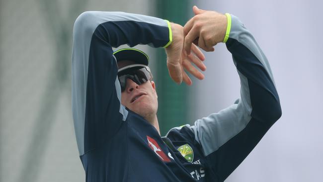 GALLE, SRI LANKA - JANUARY 27: Matthew Kuhnemann of Australia bowls during an Australia nets session at Galle International Stadium on January 27, 2025 in Galle, Sri Lanka. (Photo by Robert Cianflone/Getty Images)