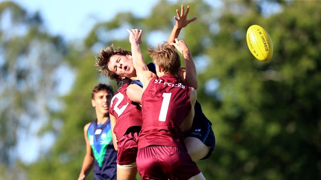 AIC AFL seniors match between Ambrose Treacy College and St Peters Lutheran CollegePicture David Clark