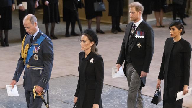 The Prince and Princess of Wales, followed by the Sussexes. Picture: WPA Pool/Getty Images