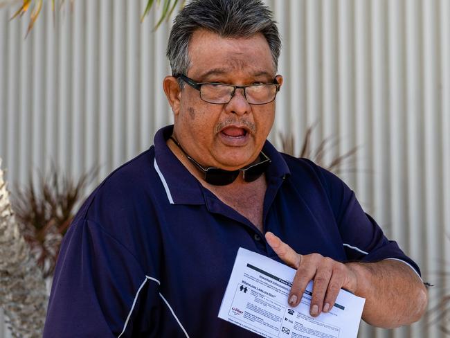 Former Power and Water employee Cedric Warren Suradi leaving Darwin Local Court after pleading guilty to stealing and interfering with an electrical metre over a 20 year period. Picture: Pema Tamang Pakhrin