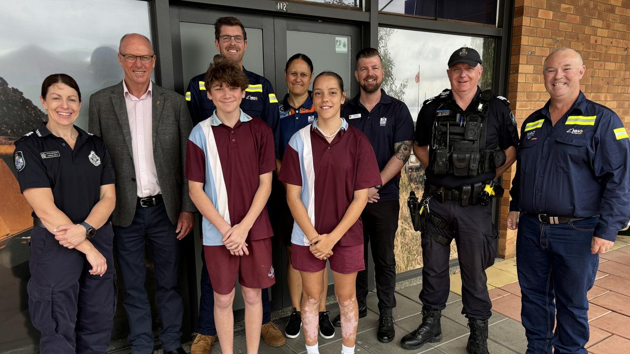 Chantal Kelly (QPS), Pat Weir (Member for Condamine), Dylan Turnbull (Oakey student), Dave O’Dwyer (NAC), Kat Medland (PCYC Queensland), Aaliyah Washington (Oakey student), Rob Workman (PCYC Queensland), James Leahy (QPS), Ben Day (NAC)