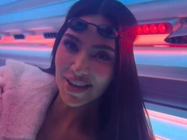 Experts warn against tanning beds after Kim Kardashian’s admission. Picture: TikTok/KimKardashian