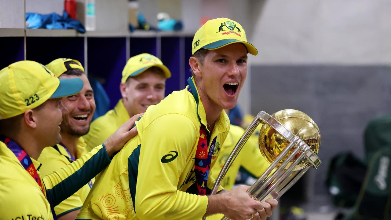 Aussie Cricket World Cup Hero Adam Zampa Lights Up Michael Clarke Herald Sun