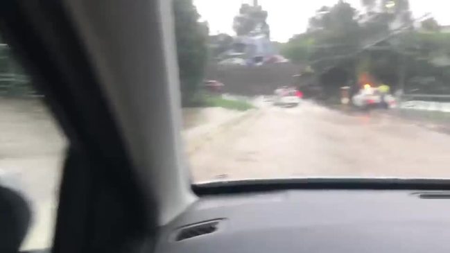 One of last cars heading over Lavenders Bridge Bellingen on March 19, 2021