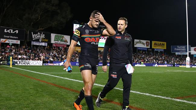 Nathan Cleary will miss the rest of the State of Origin series due to a hamstring injury. Picture: NRL Photos