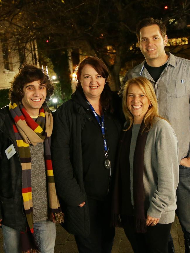 Paracon director Alex Cayas with APPI head Peta Banks, medium Janine Louise and former FBI investigator Ben Hansen. Picture: PHIL ROGERS