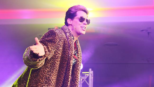 Milo Yiannopoulos on stage at Le Montage in Lilyfield. Photo: Danny Aarons