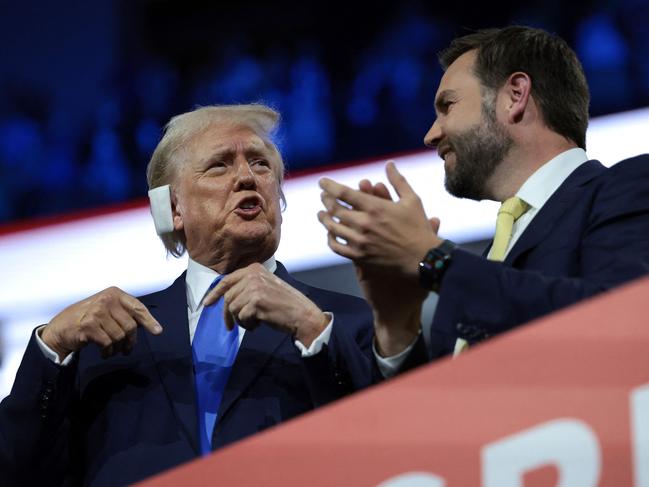 Former president Donald Trump with his running mate JD Vance. Picture: Getty Images/AFP