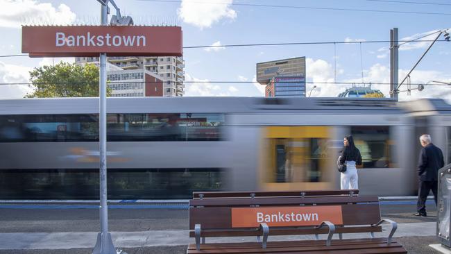 Train passengers from Bankstown to Sydenham have been forced onto replacement buses by Metro conversion works. Picture: NewsWire/Simon Bullard