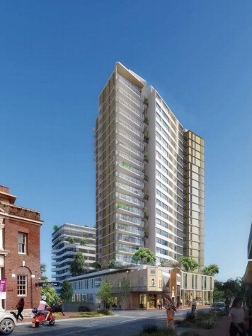 A vision of the high rise through artist impressions at Peats Ferry Rd and Dural St, Hornsby. Picture: Sydney North Planning Panel website