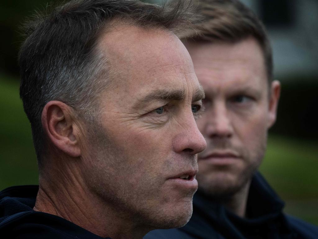 Coach Alastair Clarkson is leaving the club and handing it over to Sam Mitchell. Presser at Waverley Park. Picture: Tony Gough