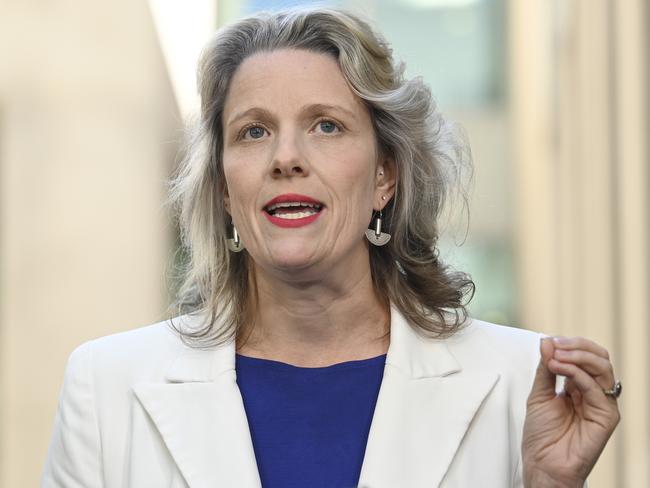 CANBERRA, AUSTRALIA, NewsWire Photos. MARCH 27, 2024: Minister For Home Affairs, Clare O'neil and Minister For Immigration, Citizenship And Multicultural Affairs, Andrew Giles hold a press conference at Parliament House in Canberra. Picture: NCA NewsWire / Martin Ollman