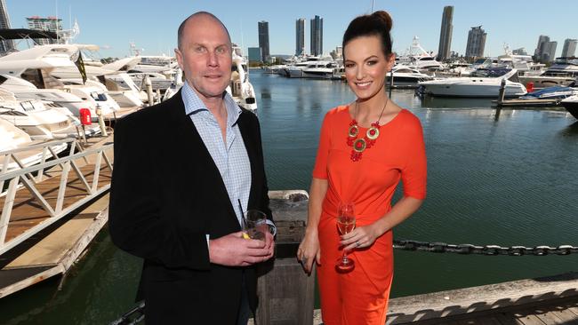 Wick, pictured with Nine Gold Coast newsreader Wendy Kingston, is determined to ‘fix’ his alcohol addiction. Picture: Lyndon Mechielsen