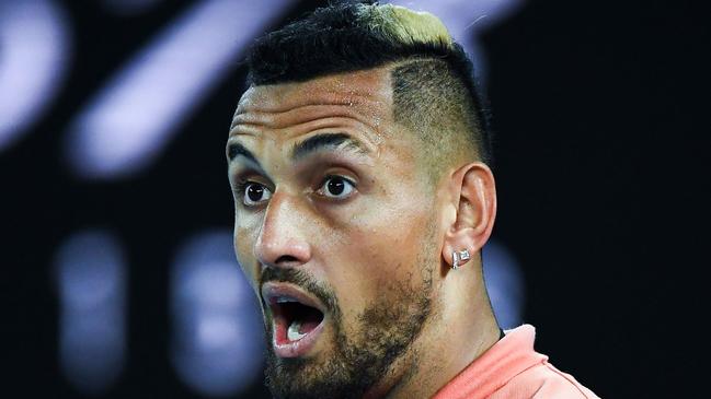 More and more, we’re starting to see a new side to Nick Kyrgios. Picture: William West/AFP