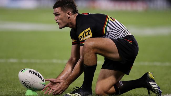 Nathan Cleary couldn’t get into his rhythm against Souths. Picture: Mark Kolbe/Getty Images