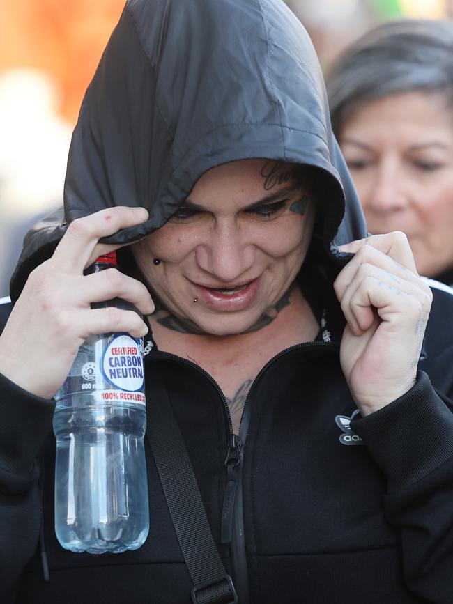 Kimberley Hudson leaves the Adelaide Magistrates Court on Monday. NCA NewsWire / David Mariuz