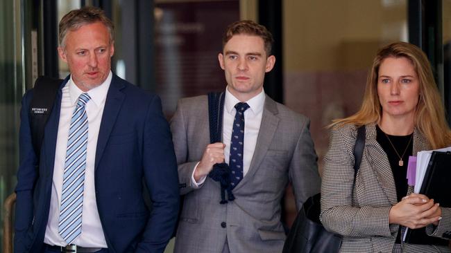 He attended court on Monday with his barrister Thomas Woods and solicitor Lauren MacDougall. Picture: NewsWire / Nikki Short