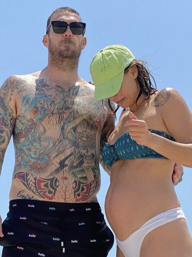 Dane Swan and pregnant partner Taylor Wilson. Pic: Instagram