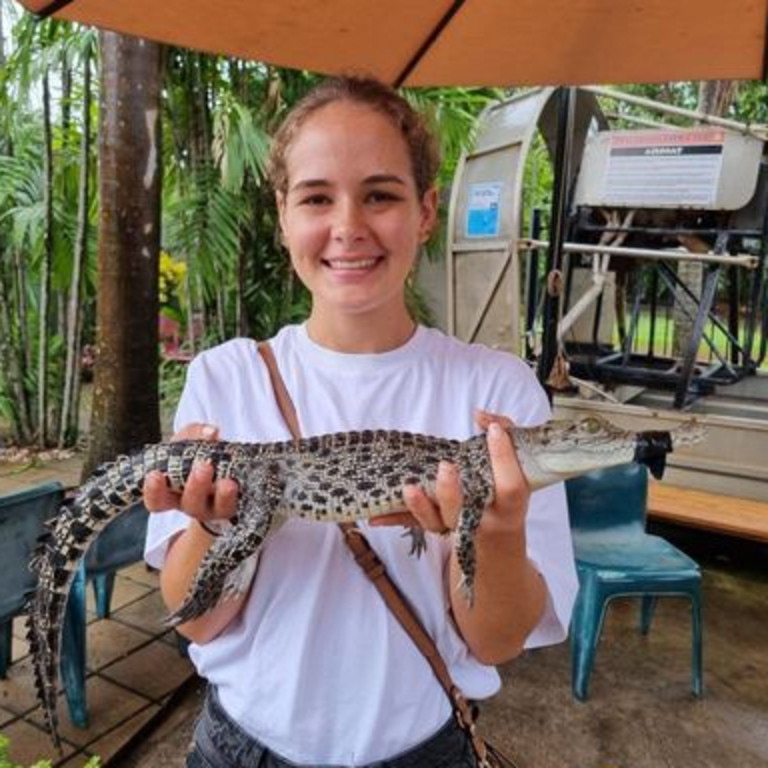 The footage was captured by a cruise worker and professional angler, Jessie Leigha, while fishing aboard the Wildcard vessel off Wessel Island.