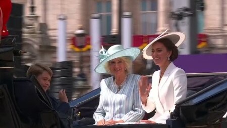 The royals smiled as they waved to the crowd. Picture: BBC