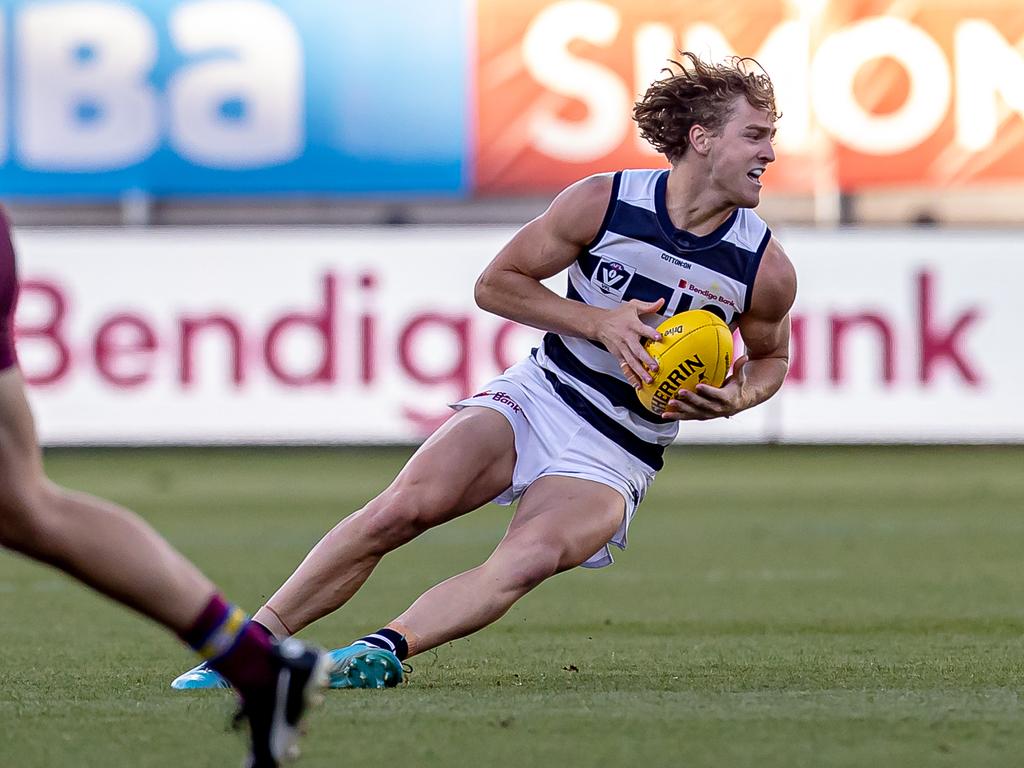 Cooper Stephens in action for Geelong VFL. Picture: Arj Giese.