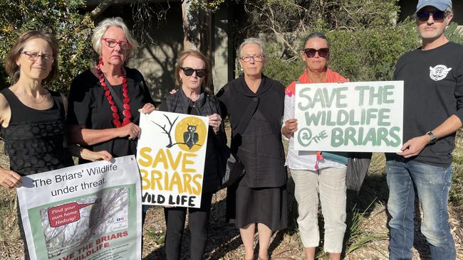 Save the Briars protesters say the Harry Potter event will put wildlife at risk (from left) Lea Care, Pennie Stoyles, Marg Hawker, Louise Page, Ann Scally and Blake Robertson. Picture: Lucy Callander