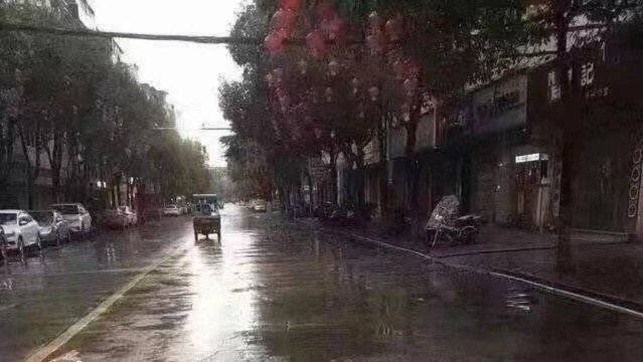 The streets of Chengdu are bare as over 21 million residents are locked down. Picture: Twitter